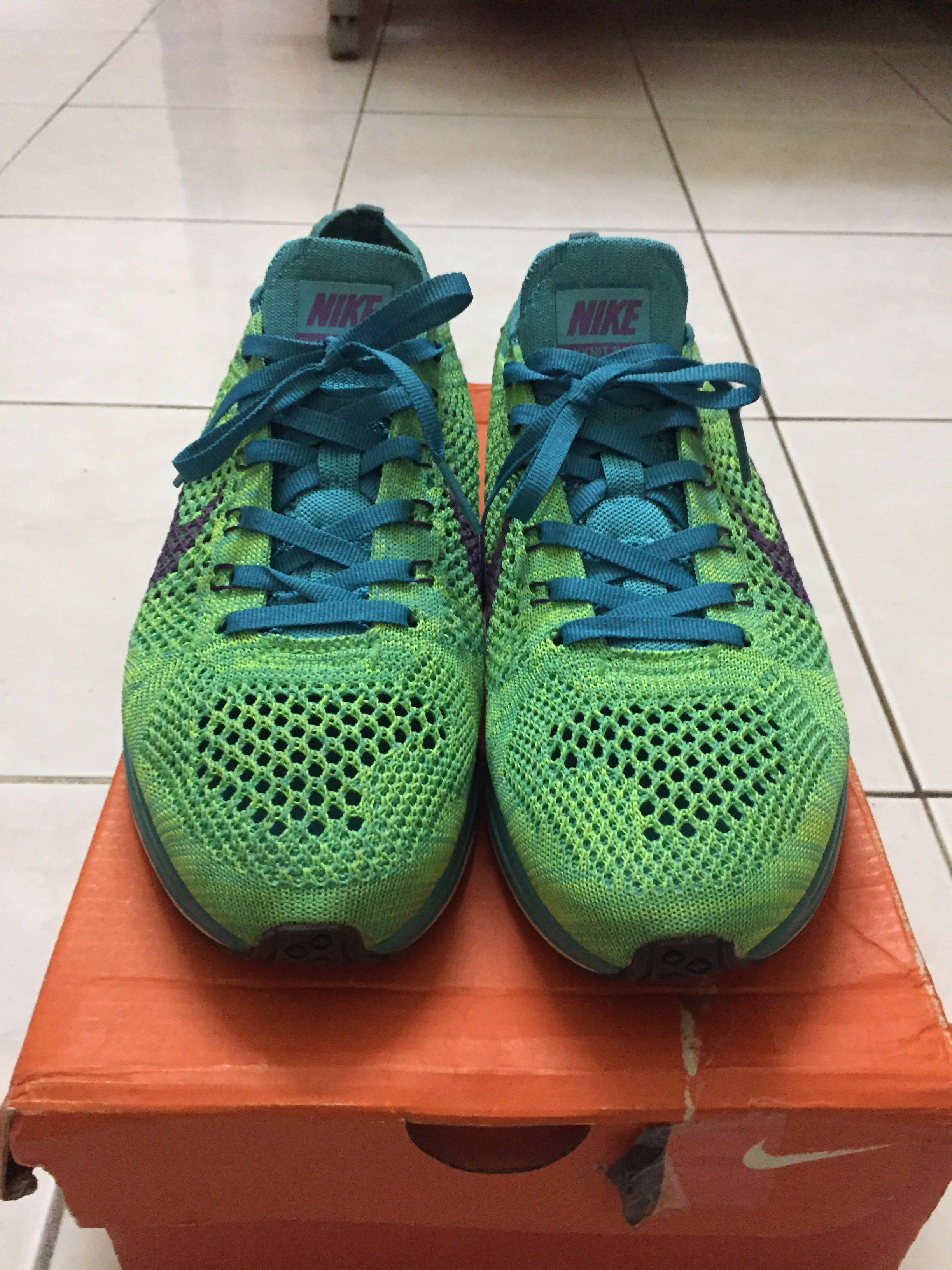 Nike Flyknit Racer hyper turquoise grape volt U.A. premium quality