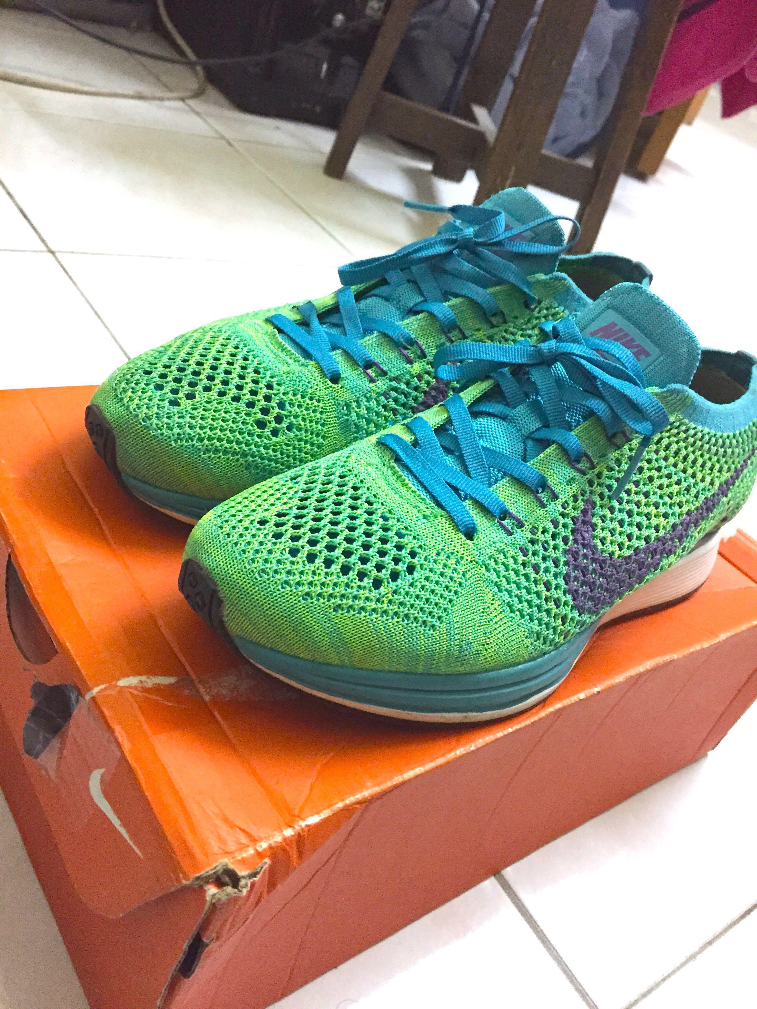 Nike Flyknit Racer hyper turquoise grape volt U.A. premium quality