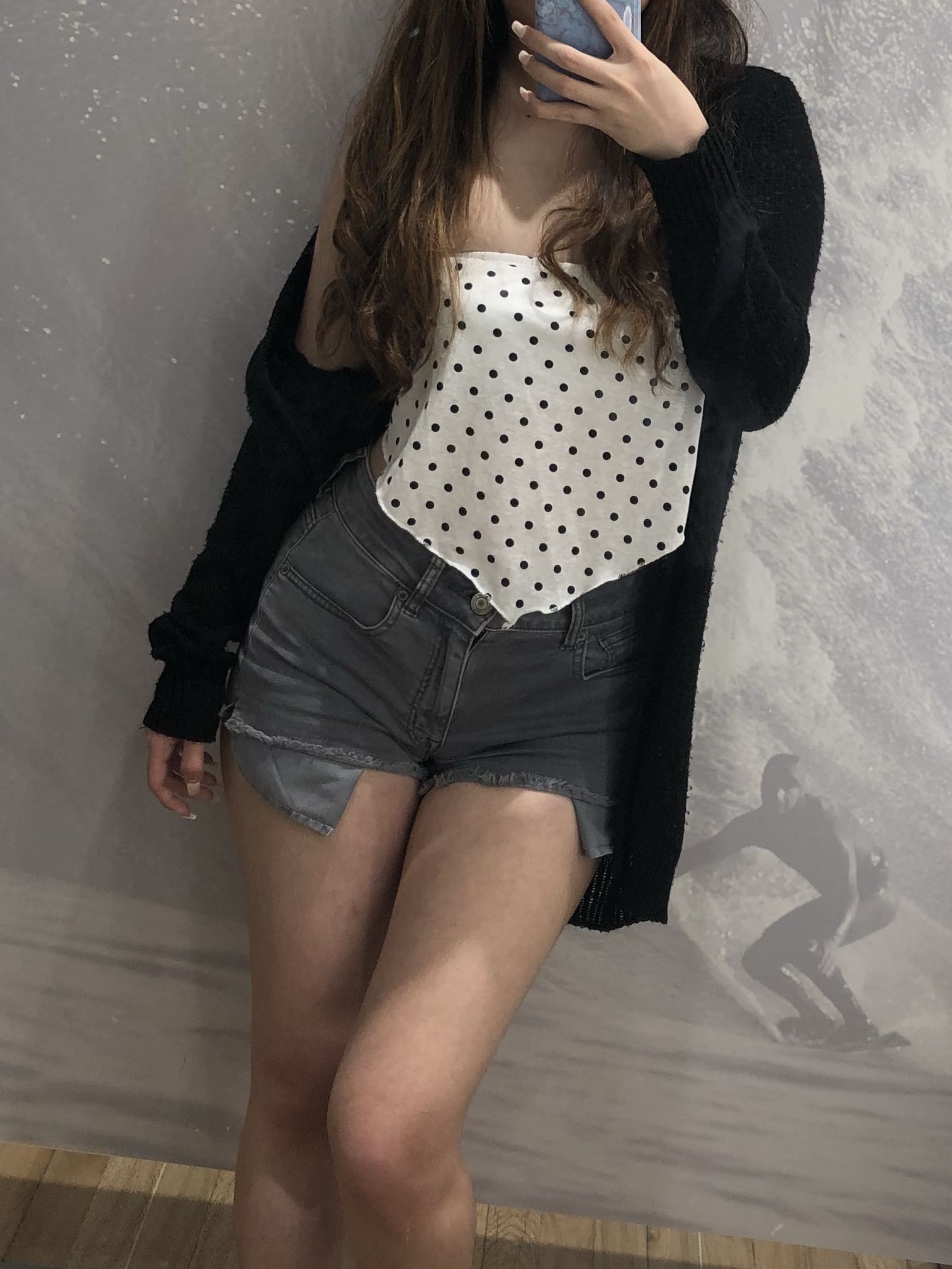 polka dot strapless top