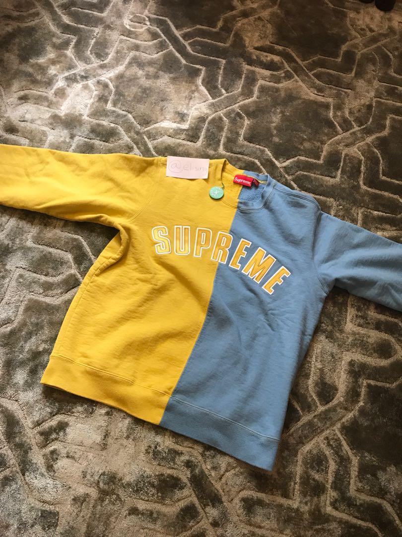 Supreme split store crewneck yellow