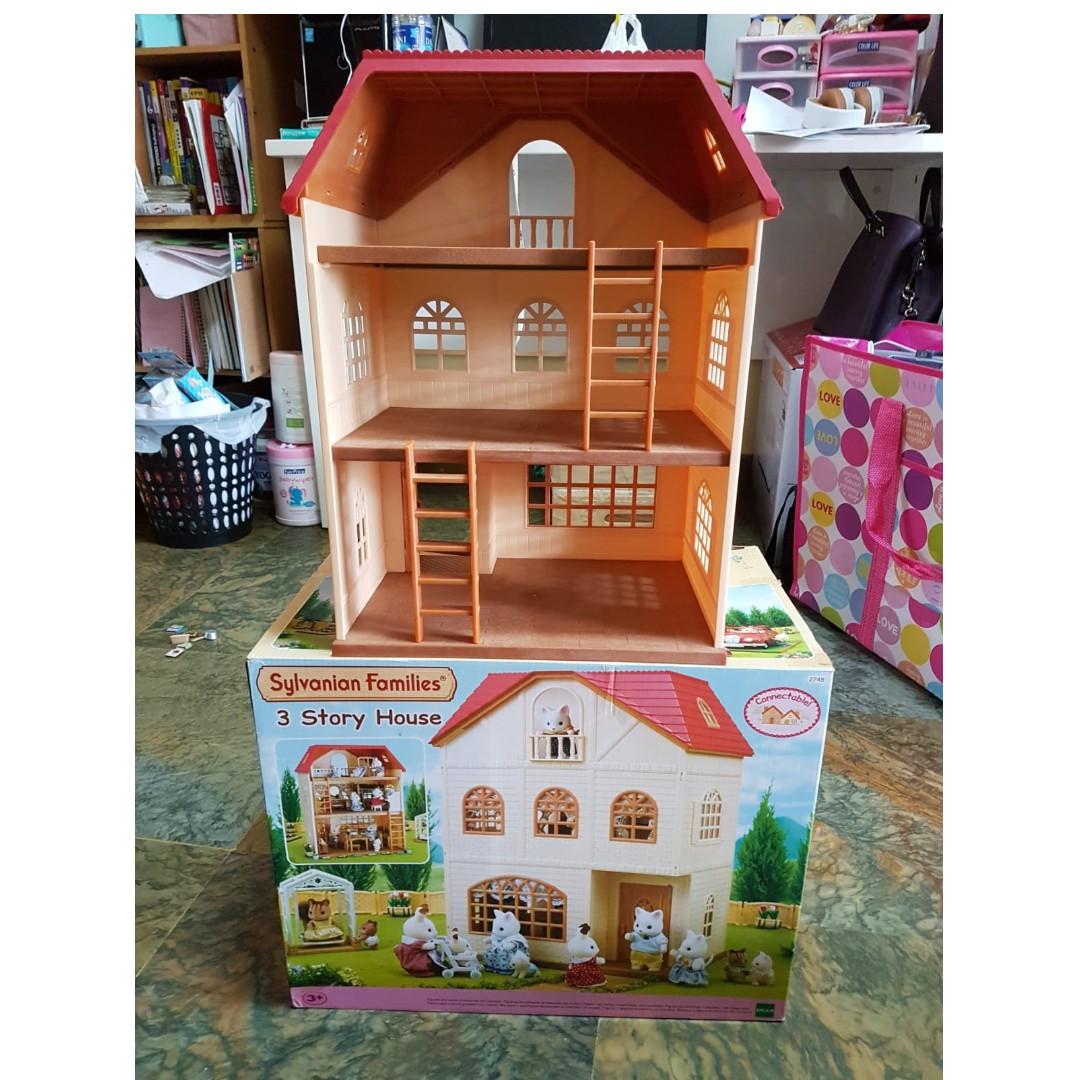sylvanian families 3 story house gift set
