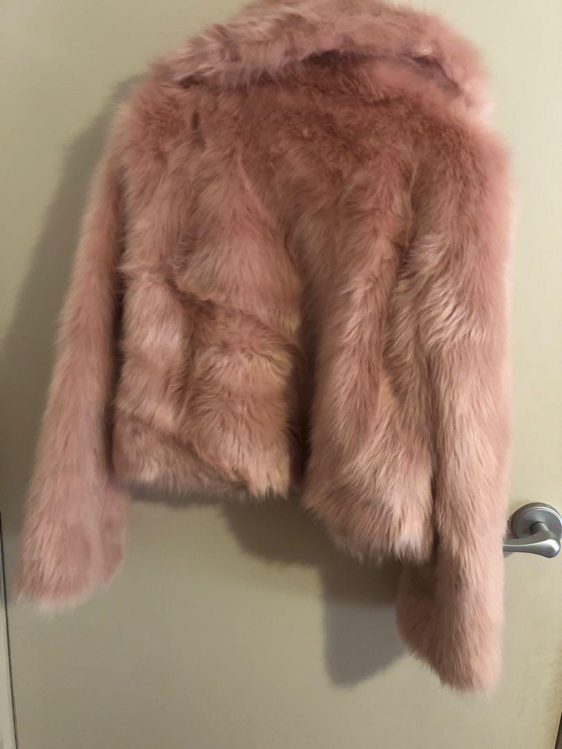 Tokito Pink Crop Fluffy Coat Women s Fashion Clothes on Carousell