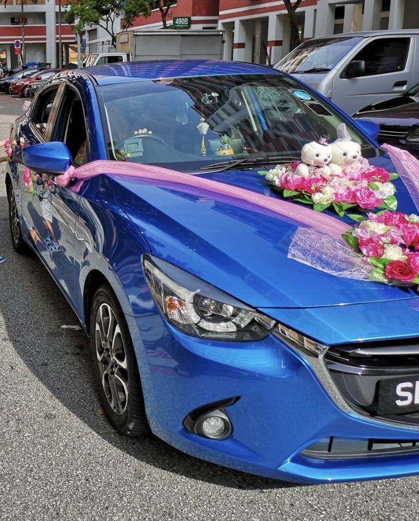 2 Hearts Bride and Couple Rose Decoration Car Decoration Wedding Car  Wedding Decoration Garland Car® Car Decoration (Blue) : Amazon.de: Home &  Kitchen