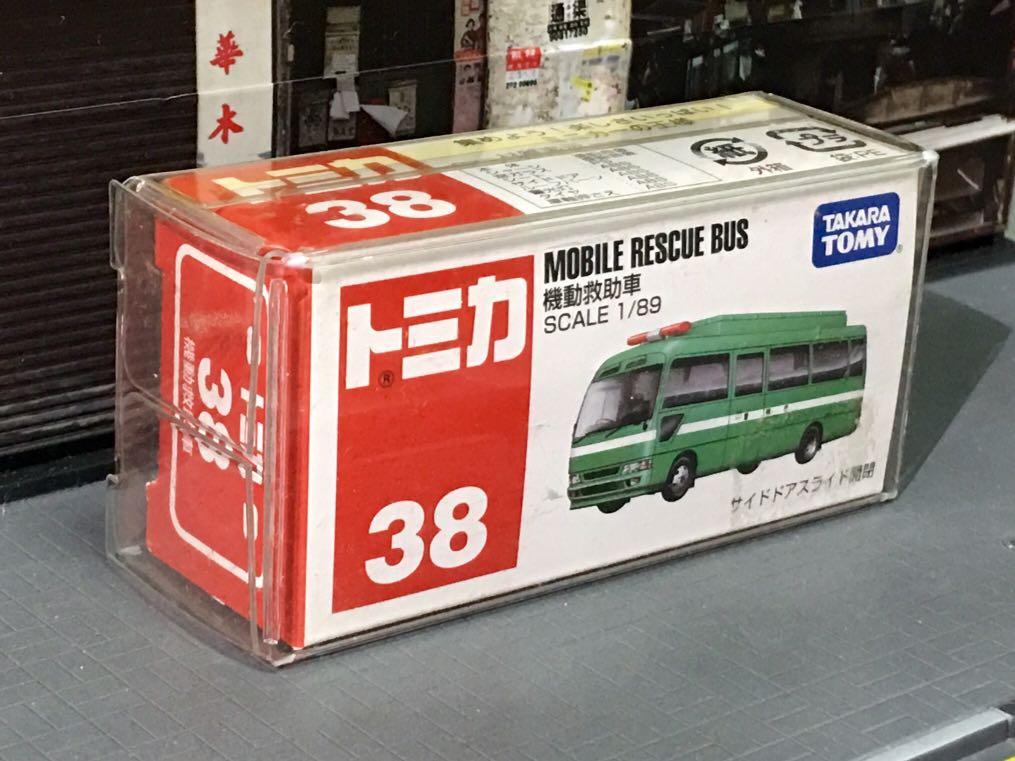 全新tomy Tomica 車仔紅白盒no 38 Toyota Coaster Mobile Rescue Bus 機動救助車 玩具 遊戲類 玩具 Carousell
