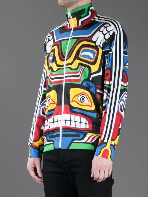 Adidas Originals X Jeremy Scott ObyO Totem Jacket, Men's Fashion, Tops & Sets, Tshirts & Polo Shirts on Carousell