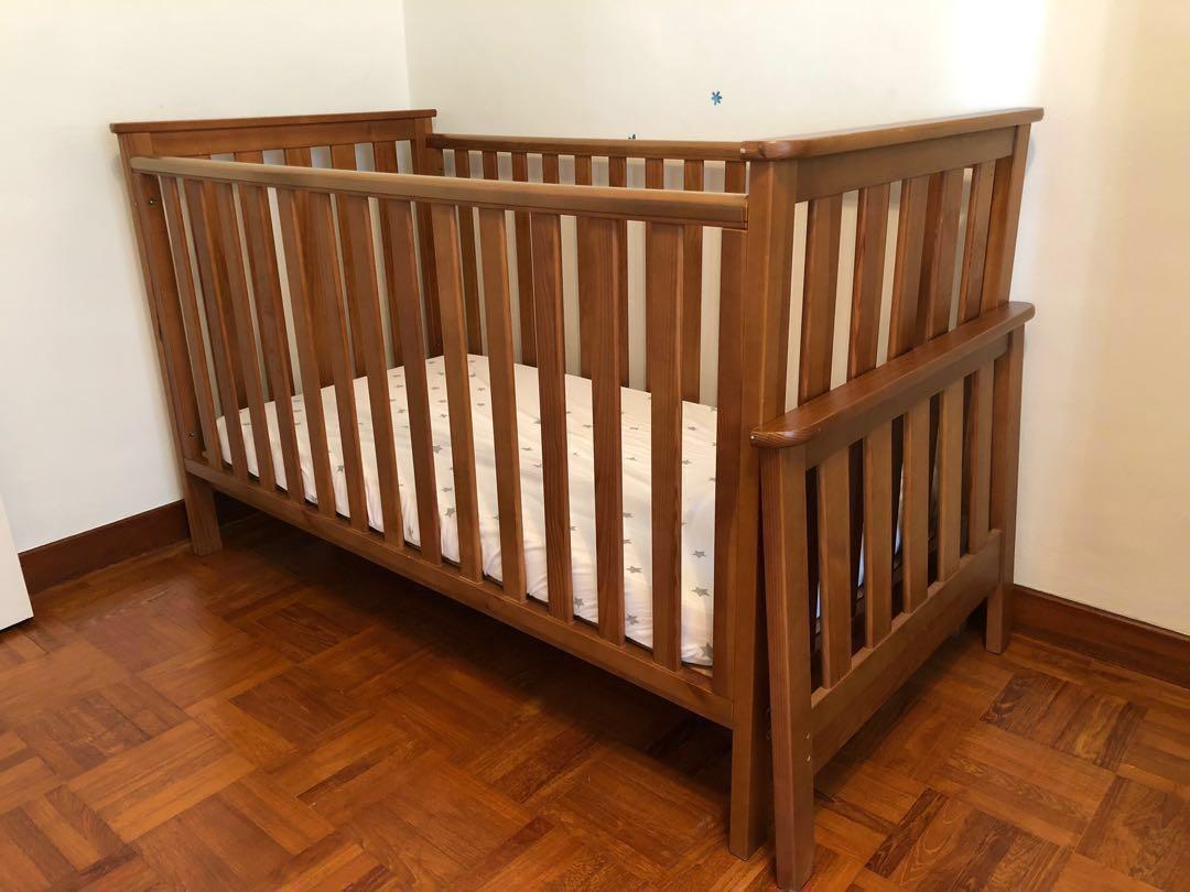 Adjustable Mothercare Jamestown Cotbed With Spring Mattress