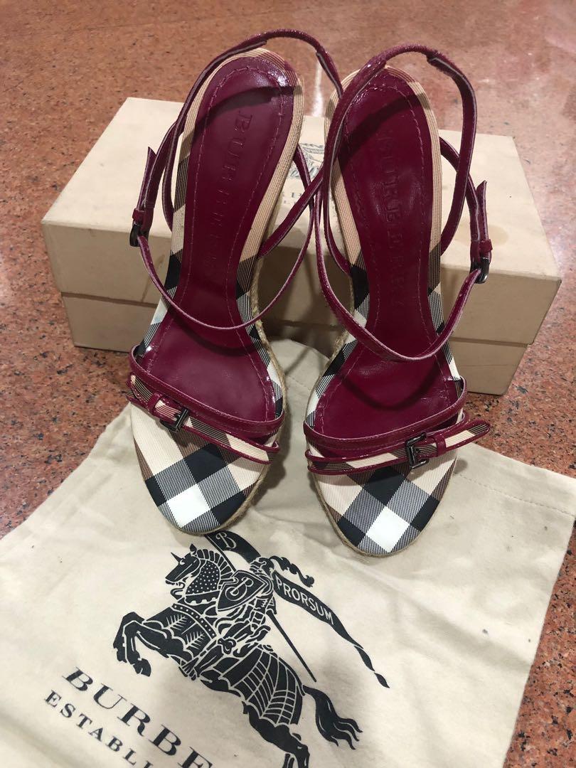 Burberry espadrille wedge sandals clearance