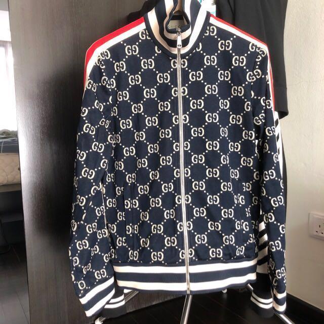 Gg jacquard cotton jacket fake online