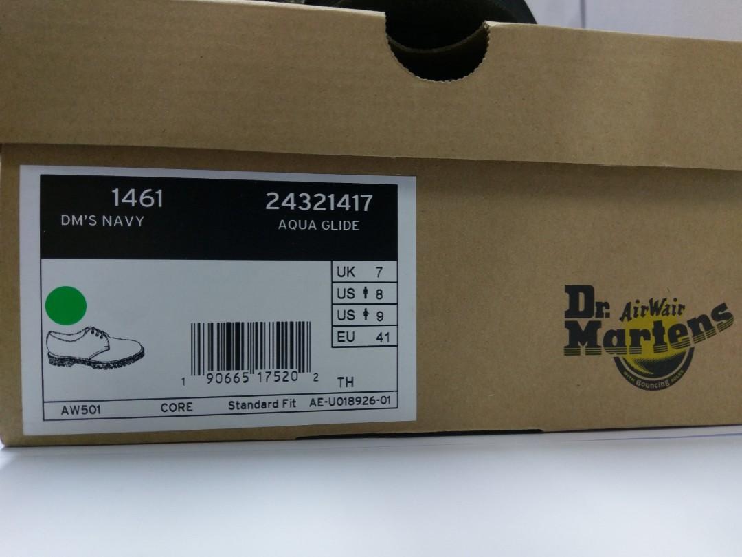 DR. MARTENS MEN S 1461 AQUA GLIDE LEATHER 3 EYE SHOES DM NAVY