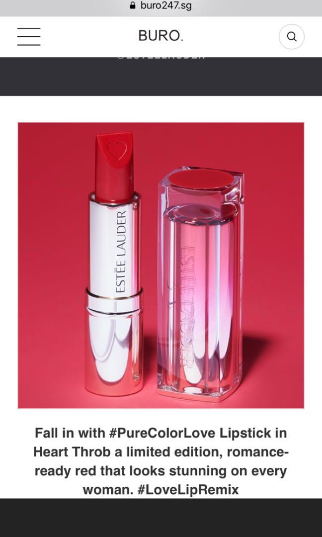 Estee Lauder Pure Color Love Lipstick 520 Heart Throb, Beauty