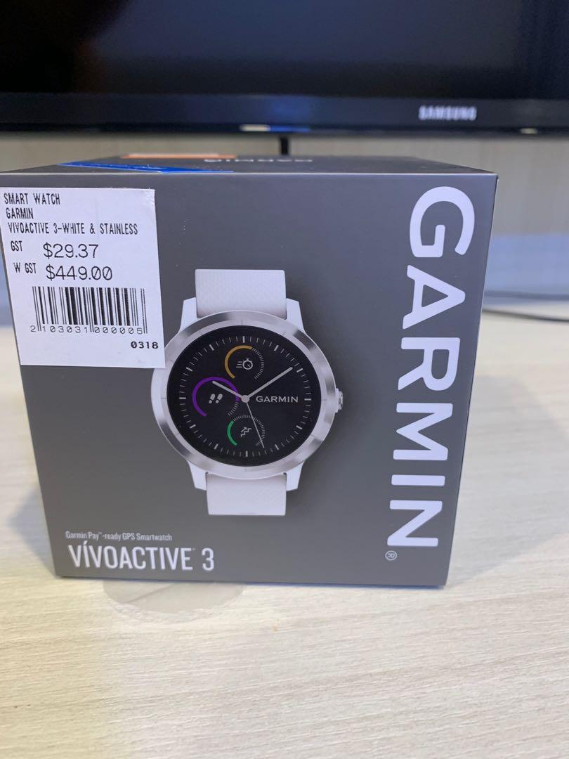 Garmin vivoactive 3 white and hotsell stainless gps smart watch