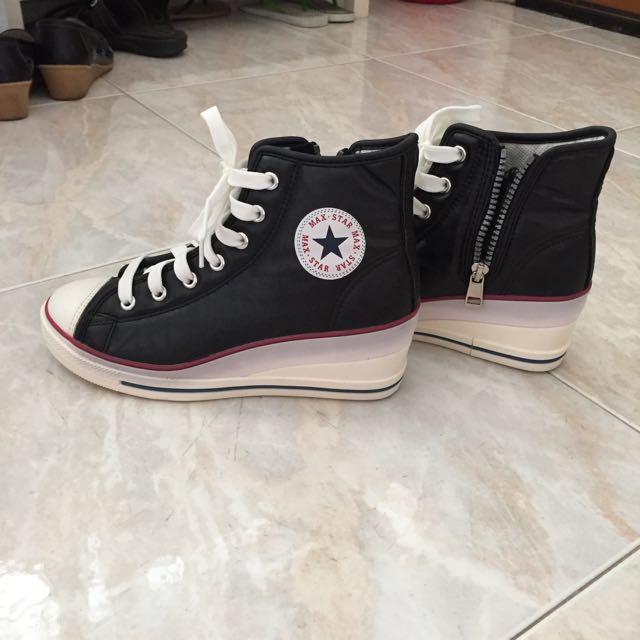 High cut leather Converse lookalike (Made In Korea), Women's Fashion