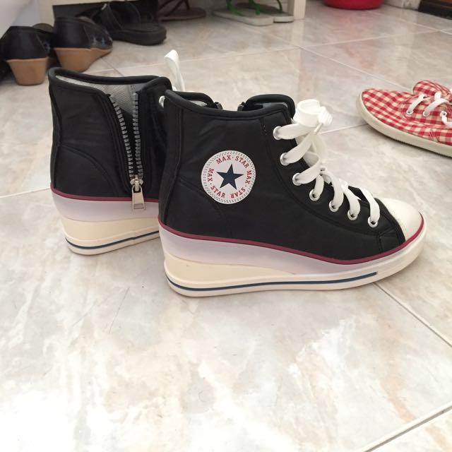 High cut leather Converse lookalike (Made In Korea), Women's Fashion