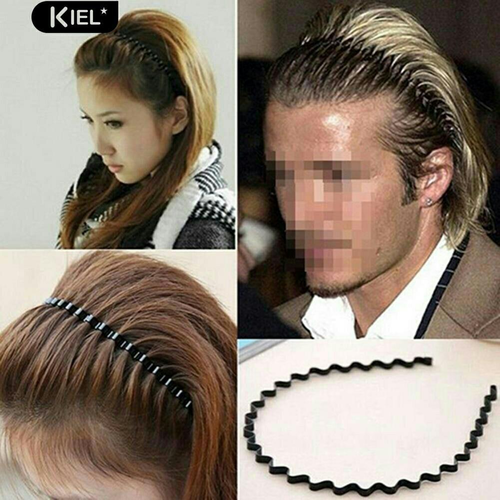 Hot Men Women Metal Wavy Hair Head Hoop Sport Headband Cool