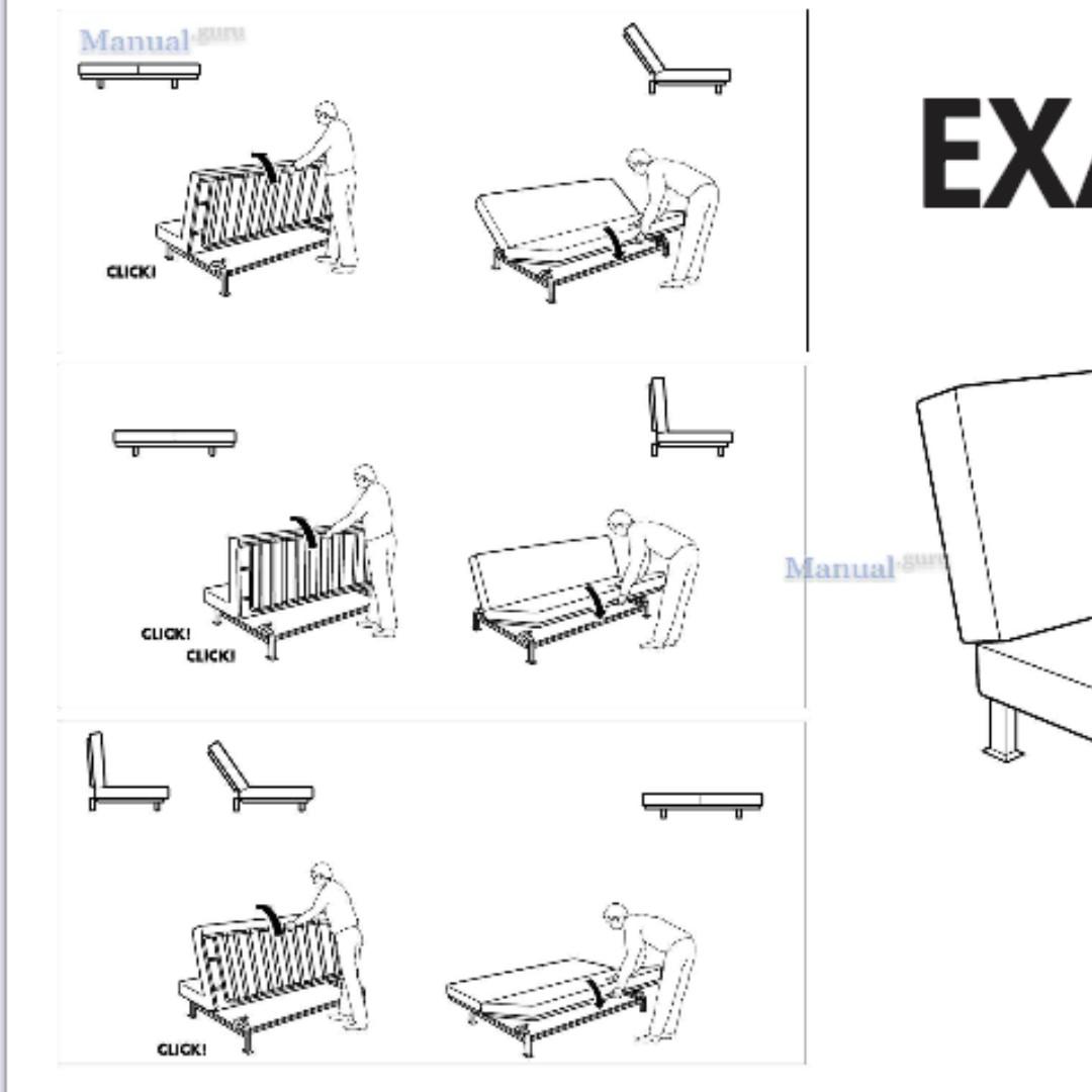 IKEA Exarby 3 Seater Sofa Bed Furniture Home Living Furniture