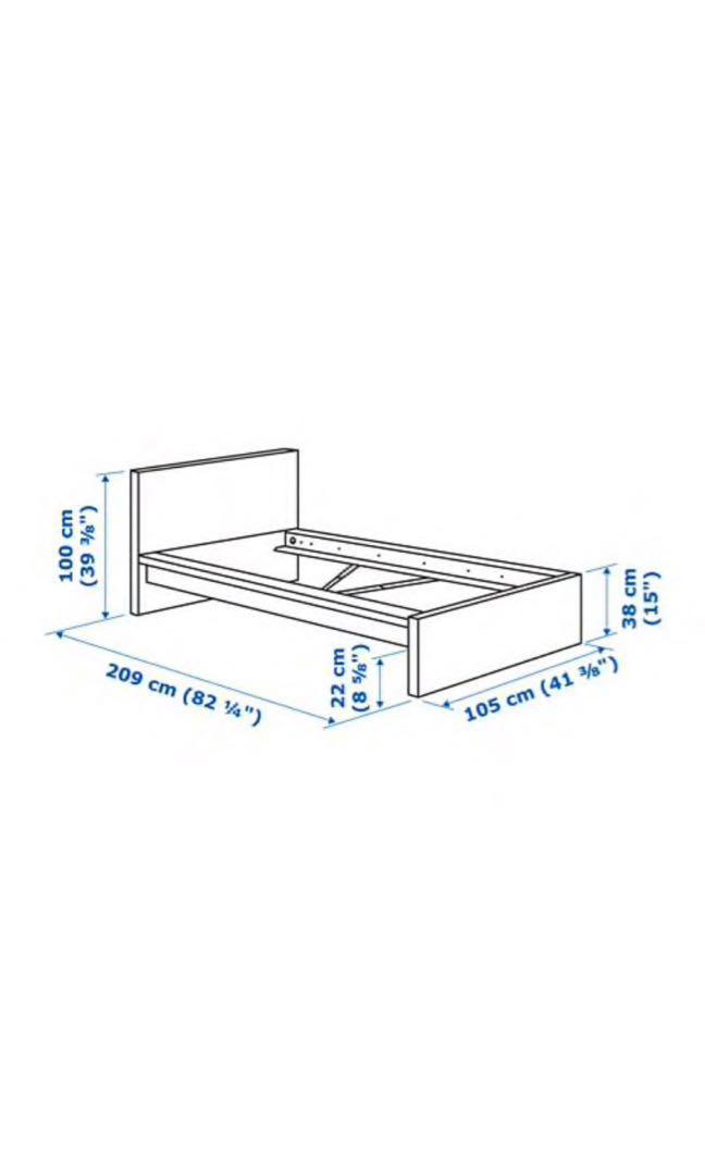 Ikea Malm Single Bed Frame Furniture Beds Mattresses On Carousell