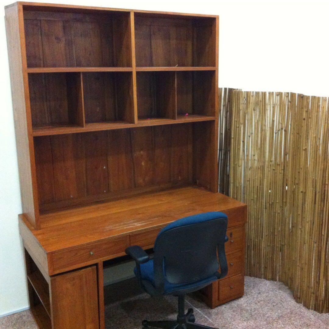 Massive Wooden Desk With Storage Final Reduction Furniture Tables Chairs On Carousell
