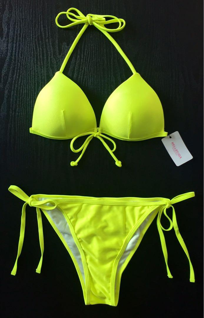 Neon Green Bikini Womens Fashion Swimwear Bikinis And Swimsuits On Carousell 5220