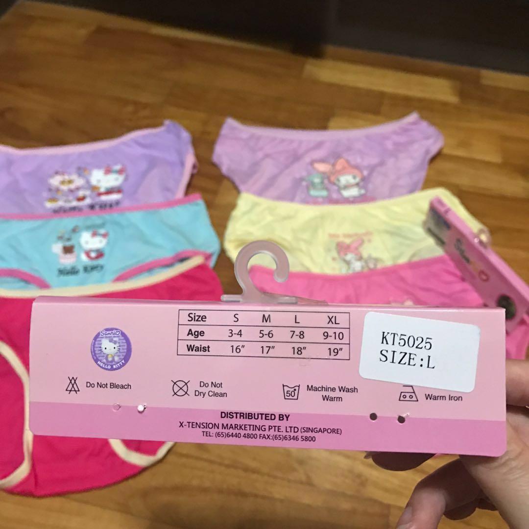 New* $14.90 Hello Kitty My Melody Panties Underwent under garment Size L  7-8 years old Bamboo Cotton, Babies & Kids, Babies & Kids Fashion on  Carousell