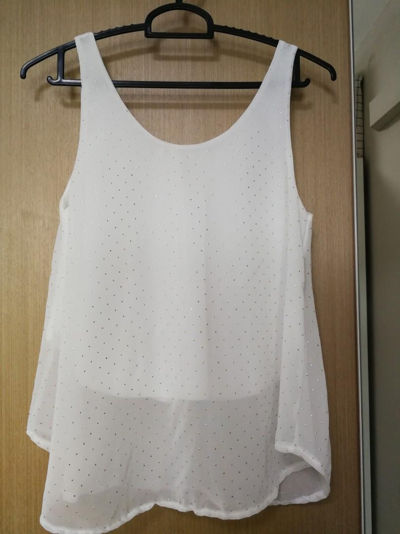 Last 7 Days 10 Deals Korean White Sleeveless Top Women S