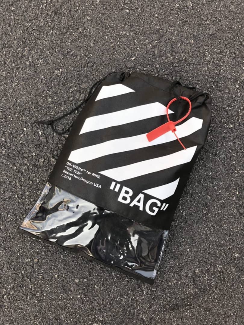 off white shoe bag