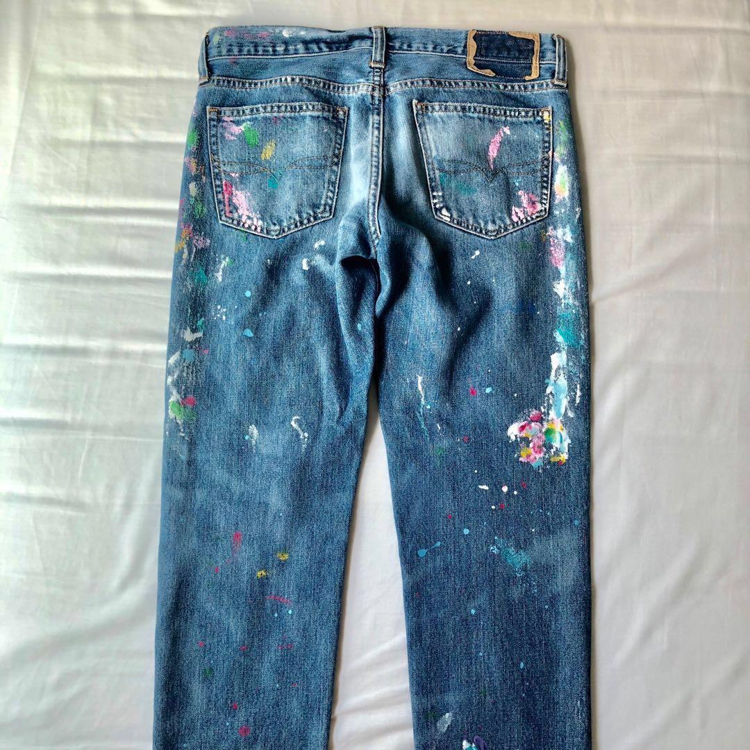 ralph lauren paint splatter jeans