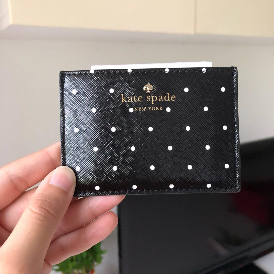 Kate spade polka dot card holder new arrivals