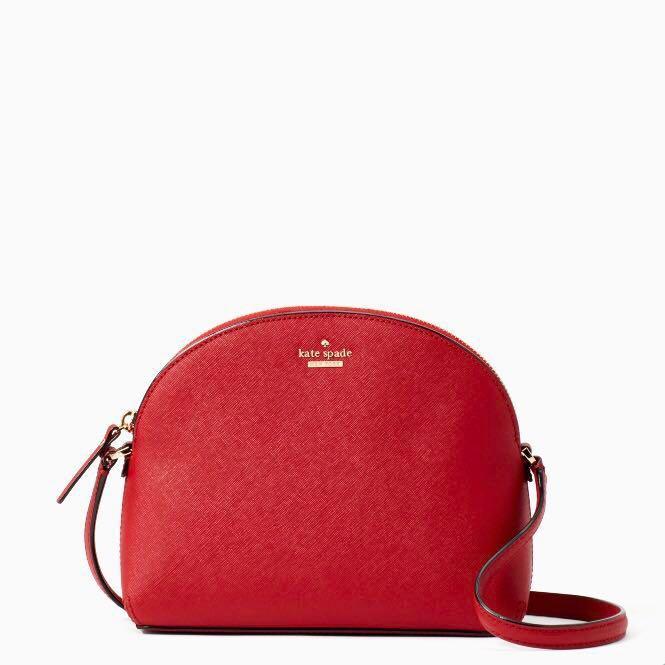 Kate Spade Cameron Street Large Hilli Red Saffiano Leather Dome Crossb –  Design Her Boutique