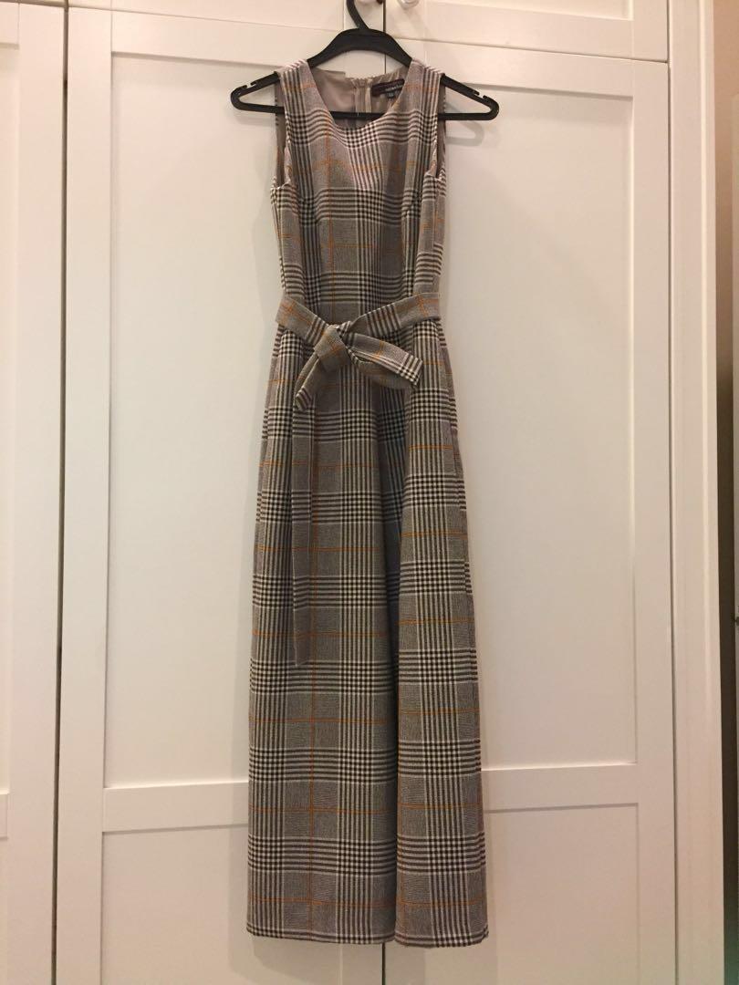 glen plaid jumpsuit