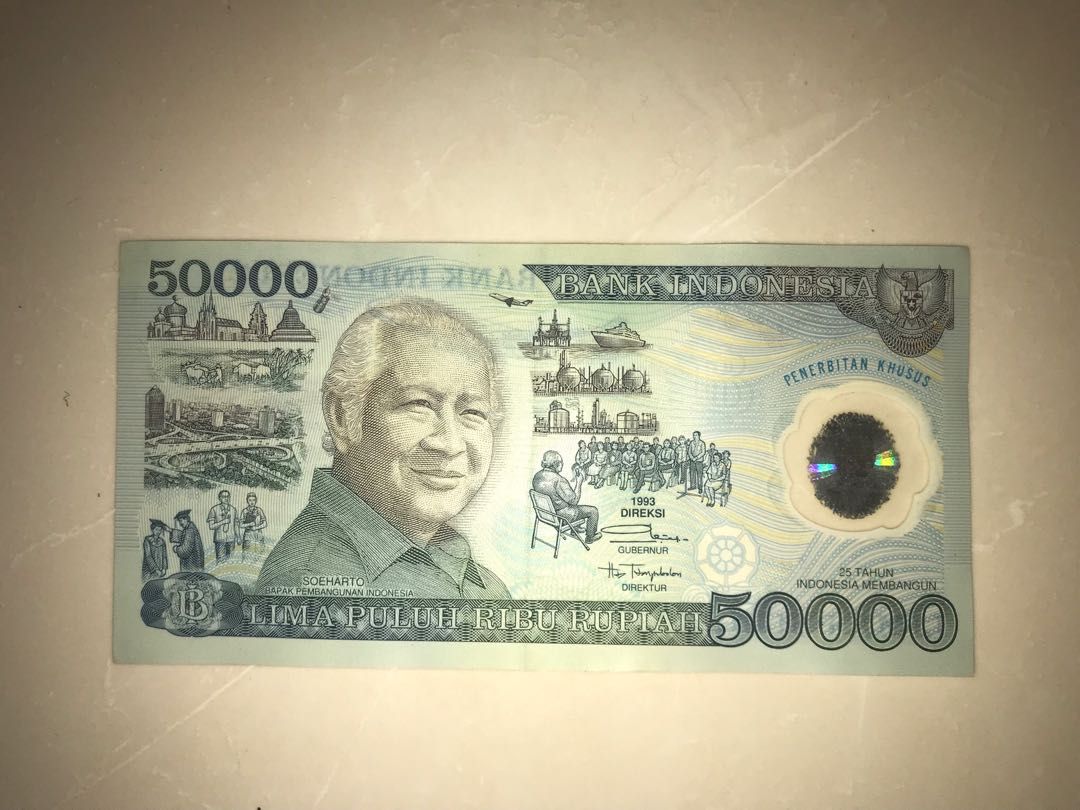 Uang Kertas Lama 50000 Rupiah Pak Soeharto Tahun 1993 Antik Lainnya Di Carousell