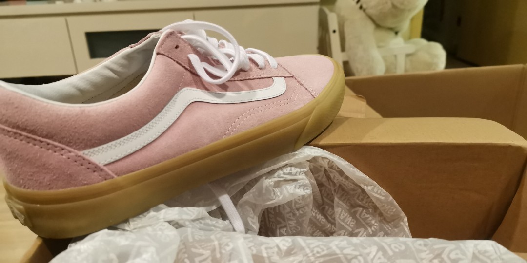 Vans old skool double light gum chalk pink deals