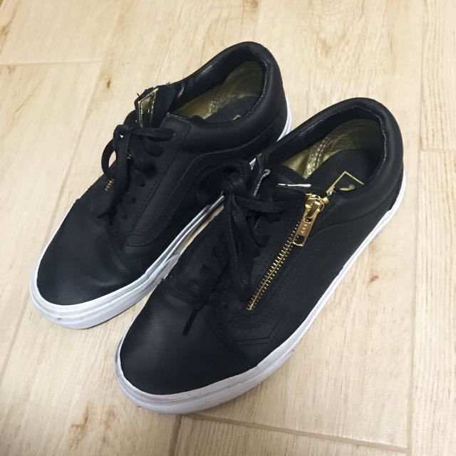 vans old skool zip black gold