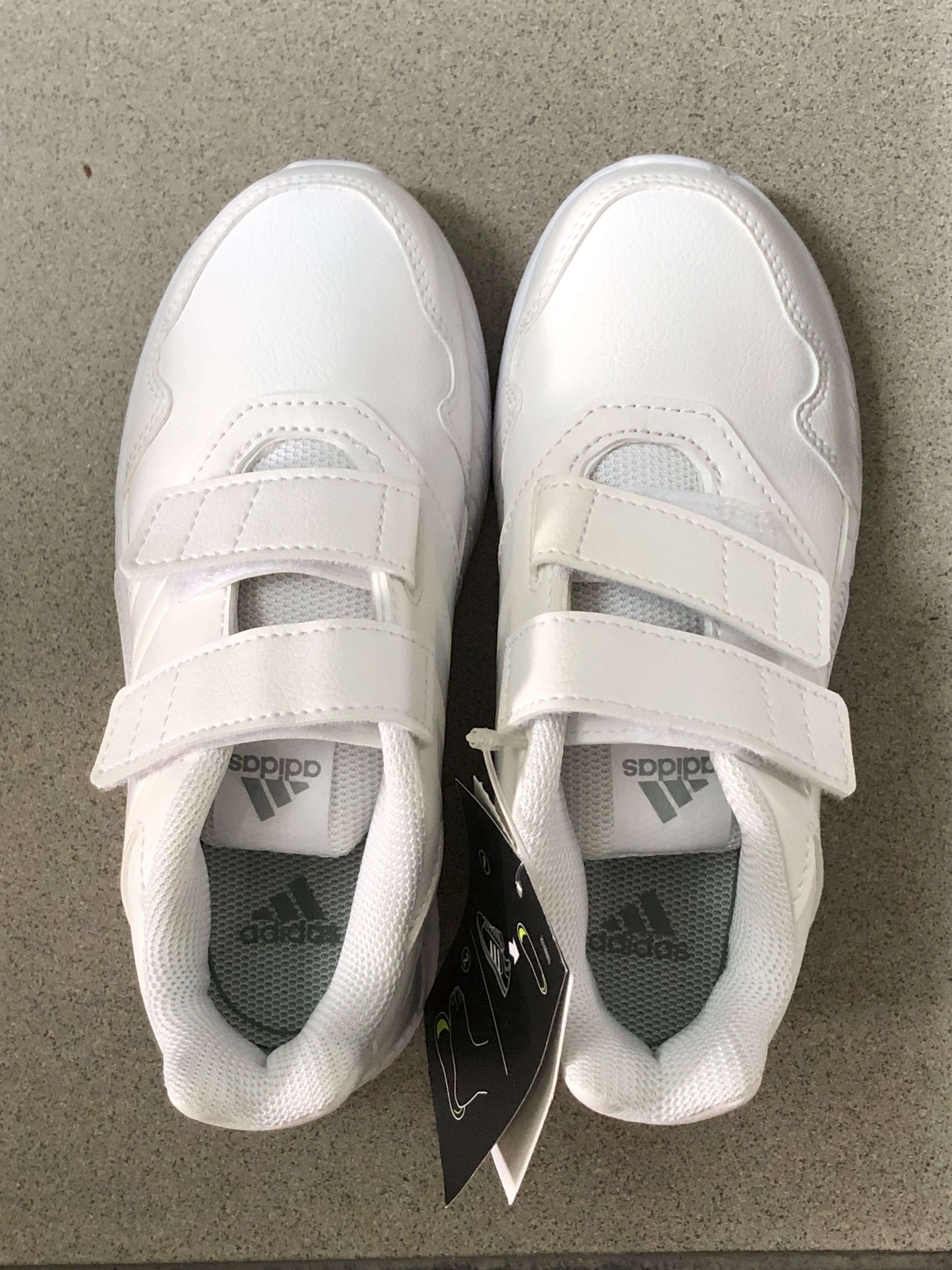 all white adidas preschool