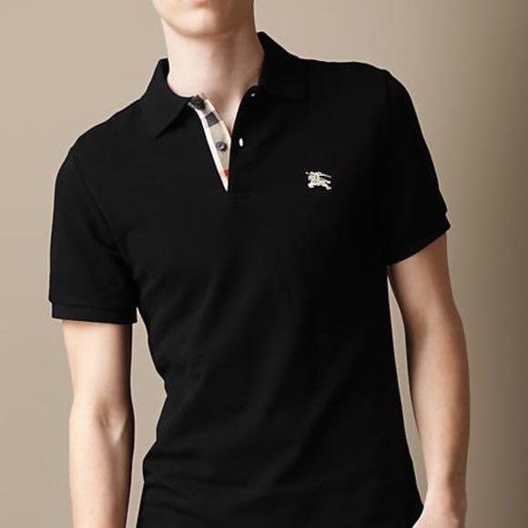Burberry men's new arrivals polo shirt black