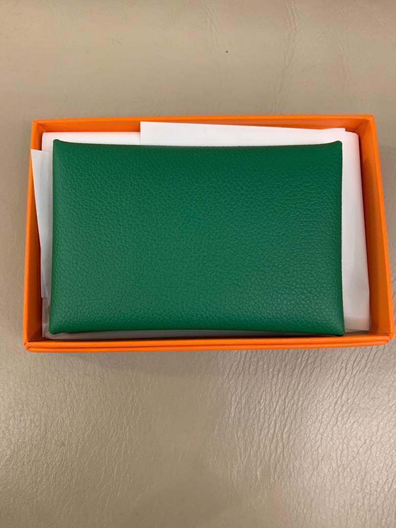 Sell Hermès Calvi Card Holder in Cactus Evercolor - Green