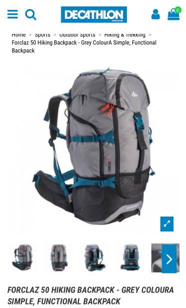 decathlon 50l backpack