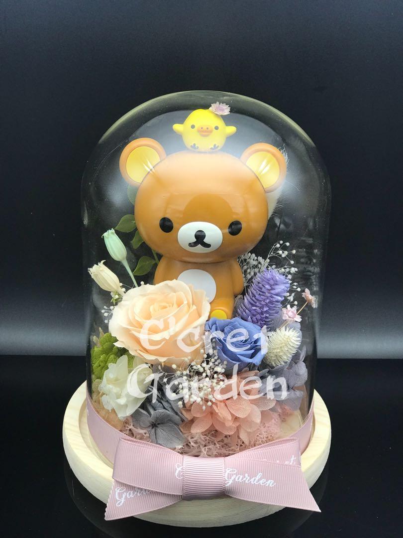 情人節禮物鬆弛熊rilakkuma 保鮮花永生花 興趣及遊戲 手作 自家設計 文具及工藝 花 Carousell