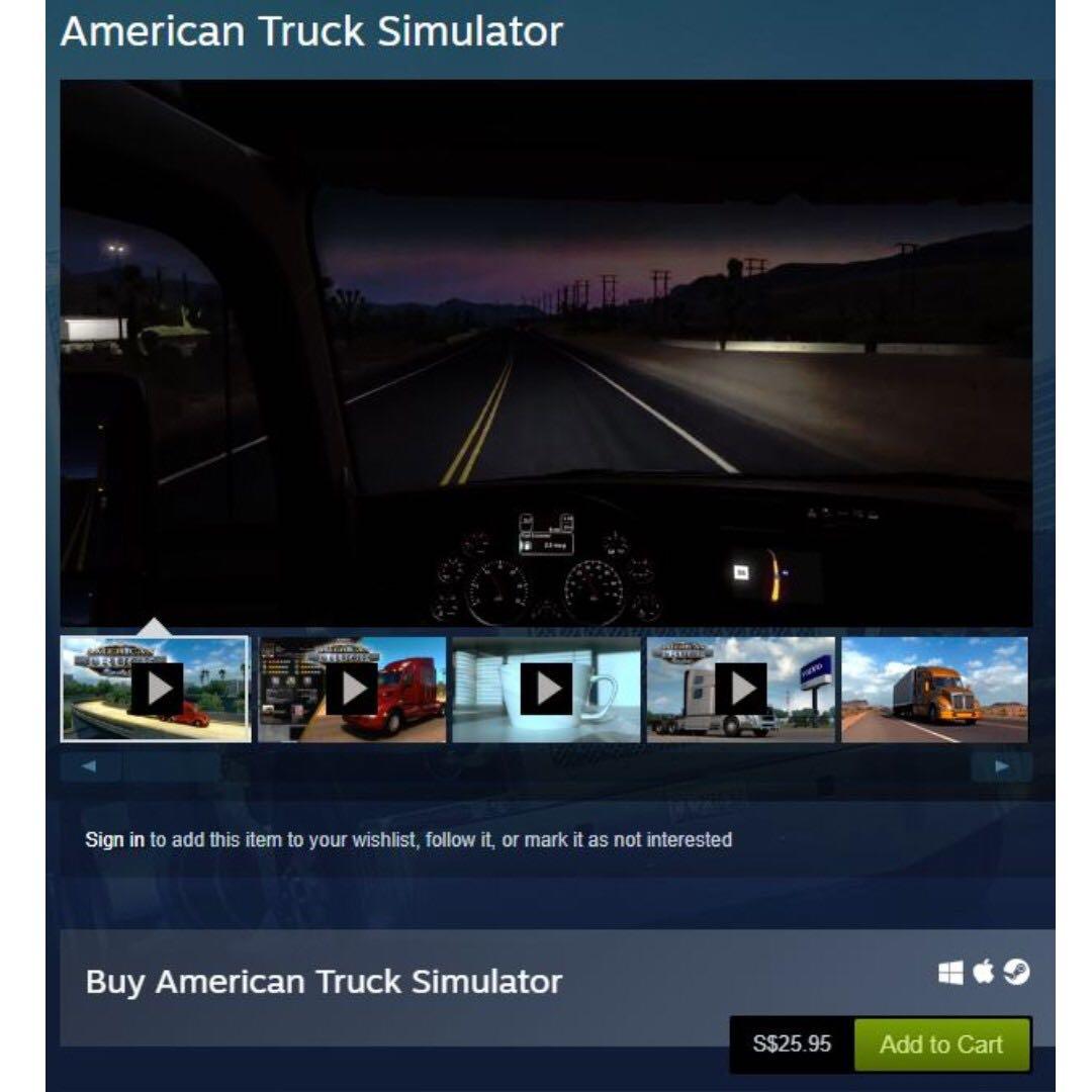 American Truck Simulator (Product Key), Hobbies & Toys, Toys & Games on ...
