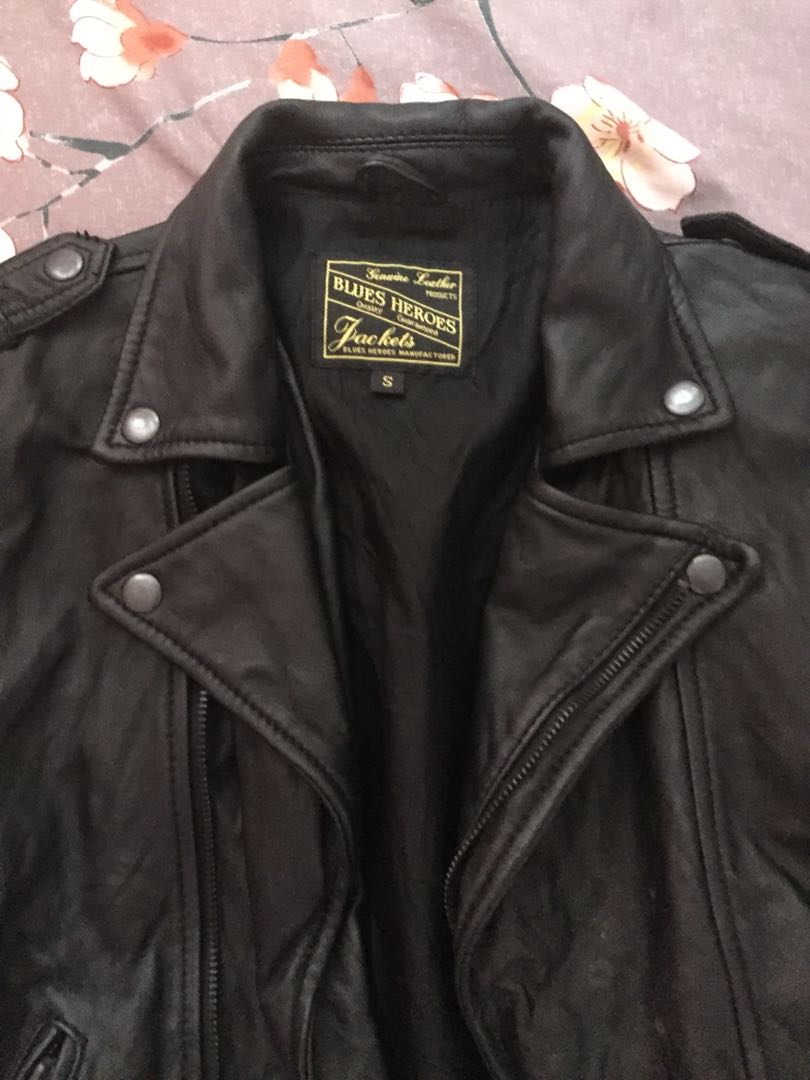Blues Heroes leather jacket Women s Fashion Coats Jackets and Outerwear on Carousell