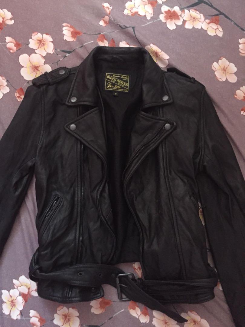 Blue heroes leather jacket sales