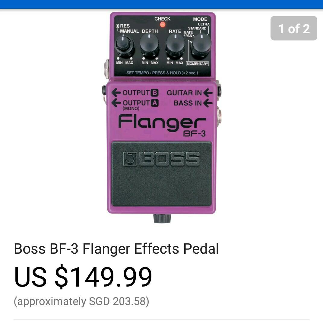 Boss Bf 3 Flanger Effects Pedal For Both Guitar Bass Hobbies Toys Music Media Music Accessories On Carousell