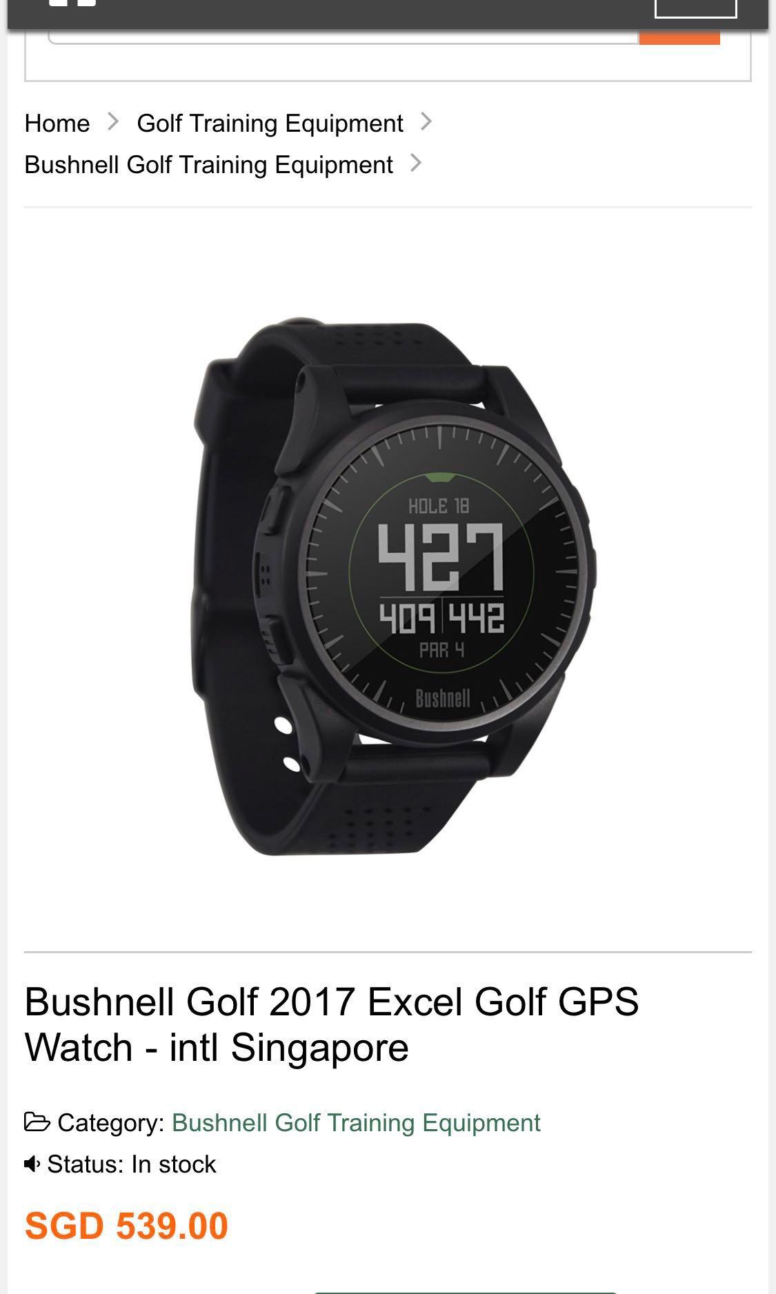 bushnell golf 2017 excel golf gps watch