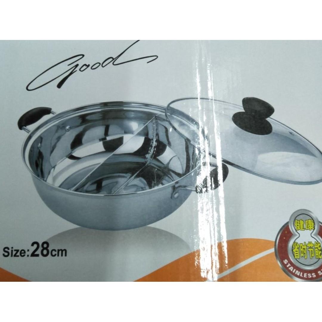 Stainless Steel Steamboat Pot with Divider (induction allowed) AHT787
