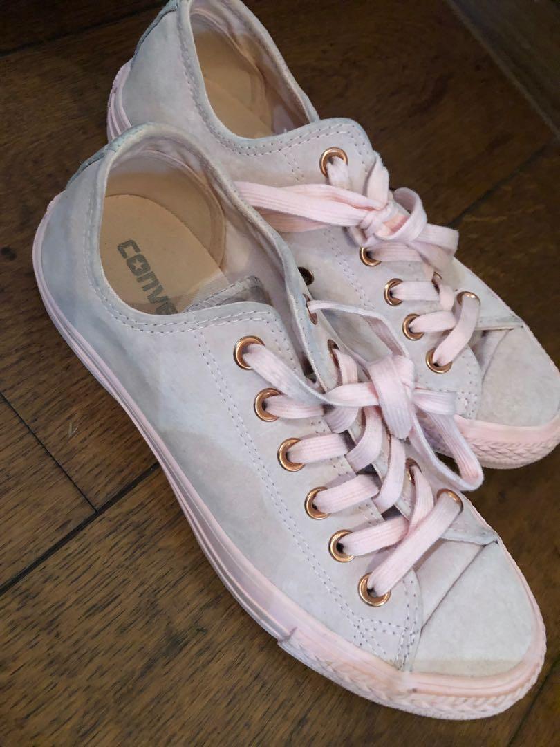 converse gold rose low