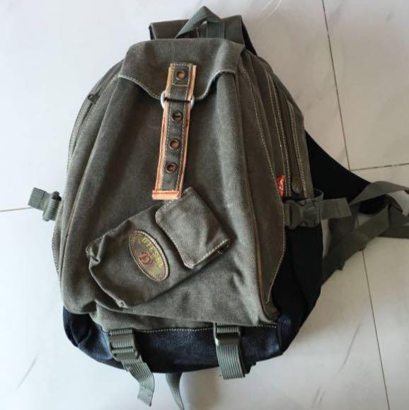 diesel canvas backpack