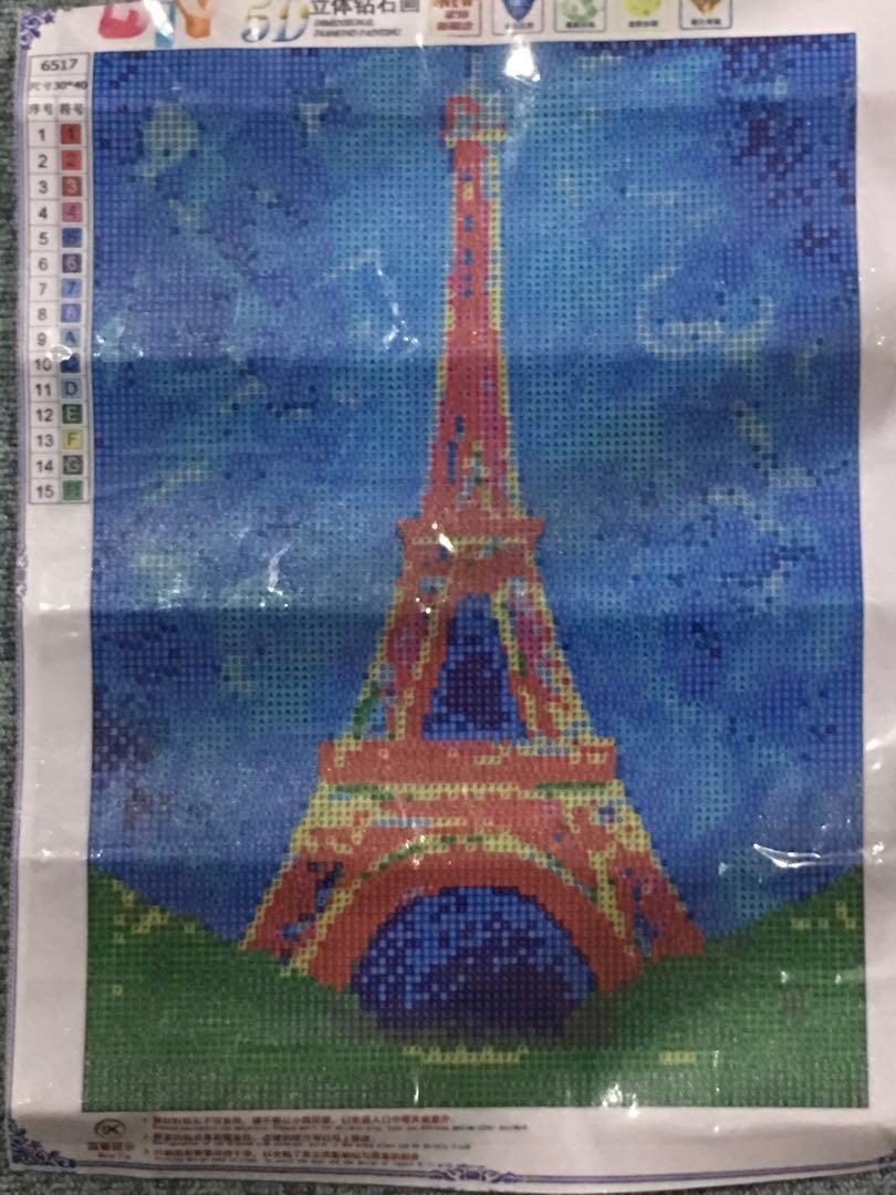 Diy Diamond Painting Eiffel Tower Design Craft Artwork On