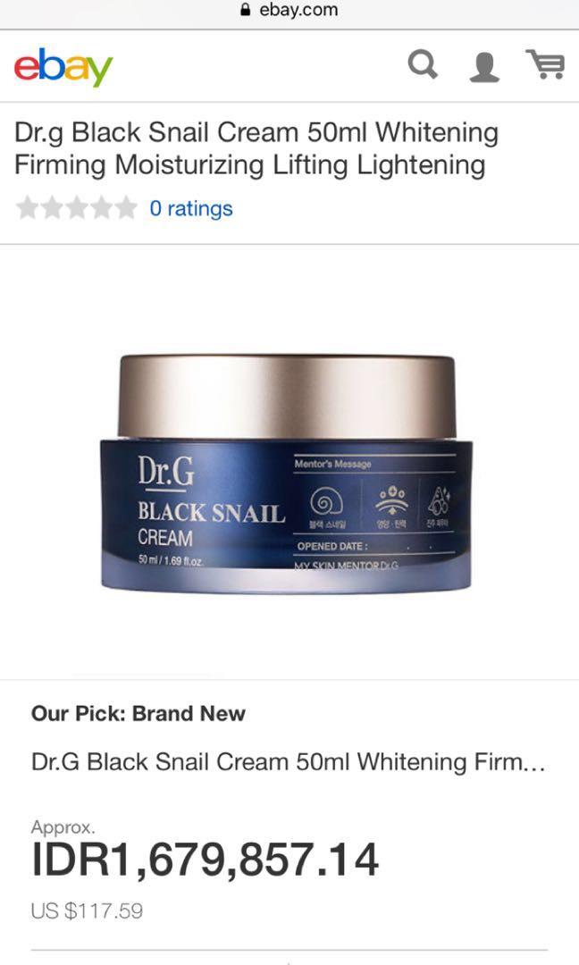 Dr G Black Snail Cream 50ml Whitening Kesehatan Kecantikan Kulit Sabun Tubuh Di Carousell