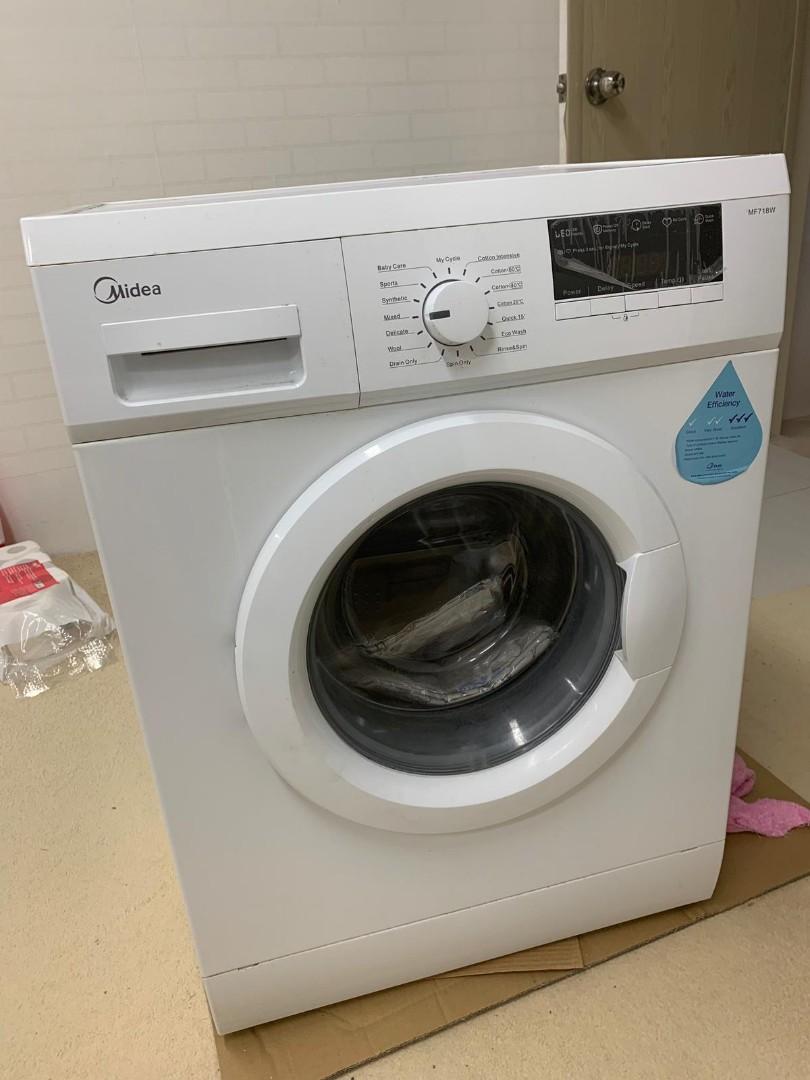 Front loaded washing machine MF718W Midea, TV & Home Appliances
