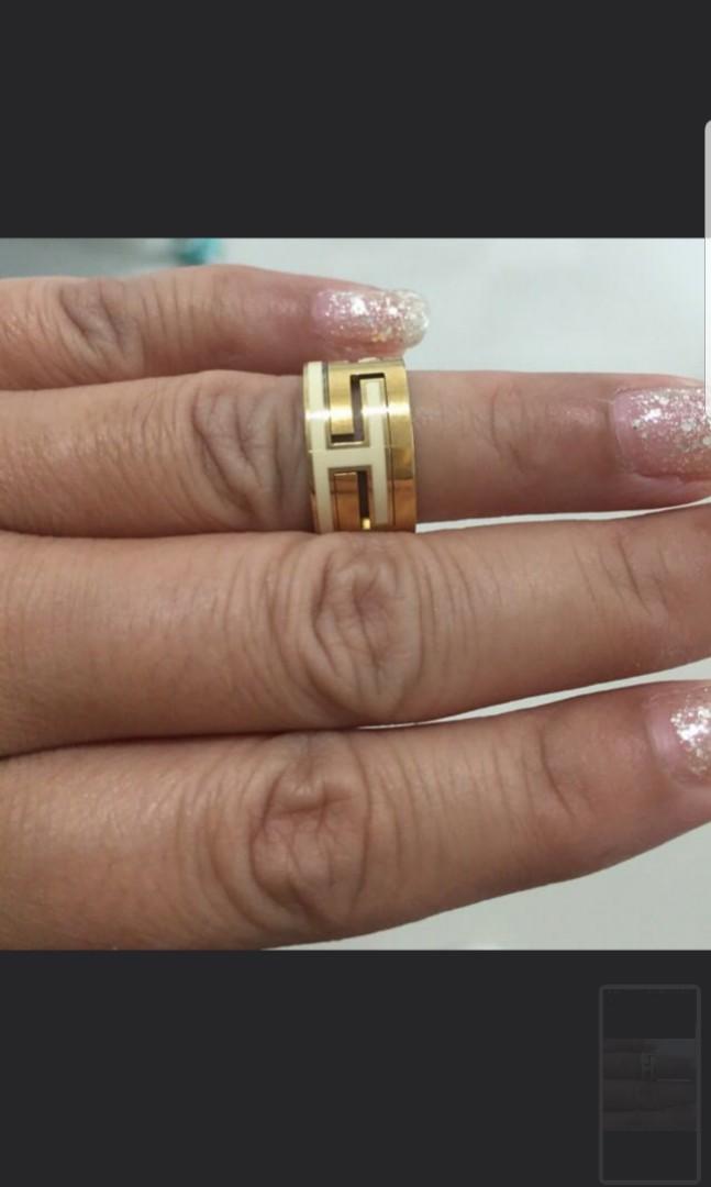 Bague HERMES Move H Move Up - Taille US 8 (57) - Argent 925 - 8.3g - Occasion Avec Petites Rayures