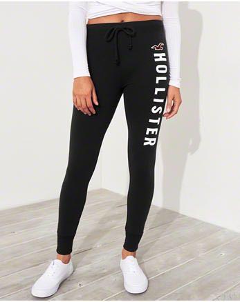 High rise fleece leggings hollister top